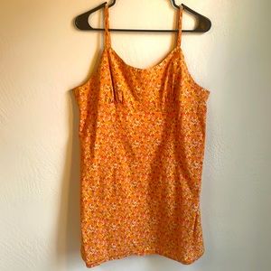 Size: XXL. Orange with bright floral pattern. Spaghetti straps. Brand:wild fable